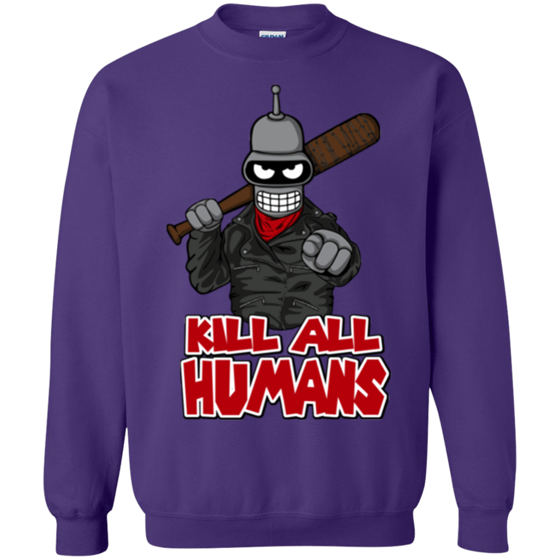 Sweatshirts Purple / Small The Walking Bot Crewneck Sweatshirt