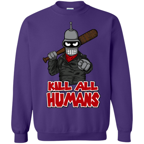 Sweatshirts Purple / Small The Walking Bot Crewneck Sweatshirt