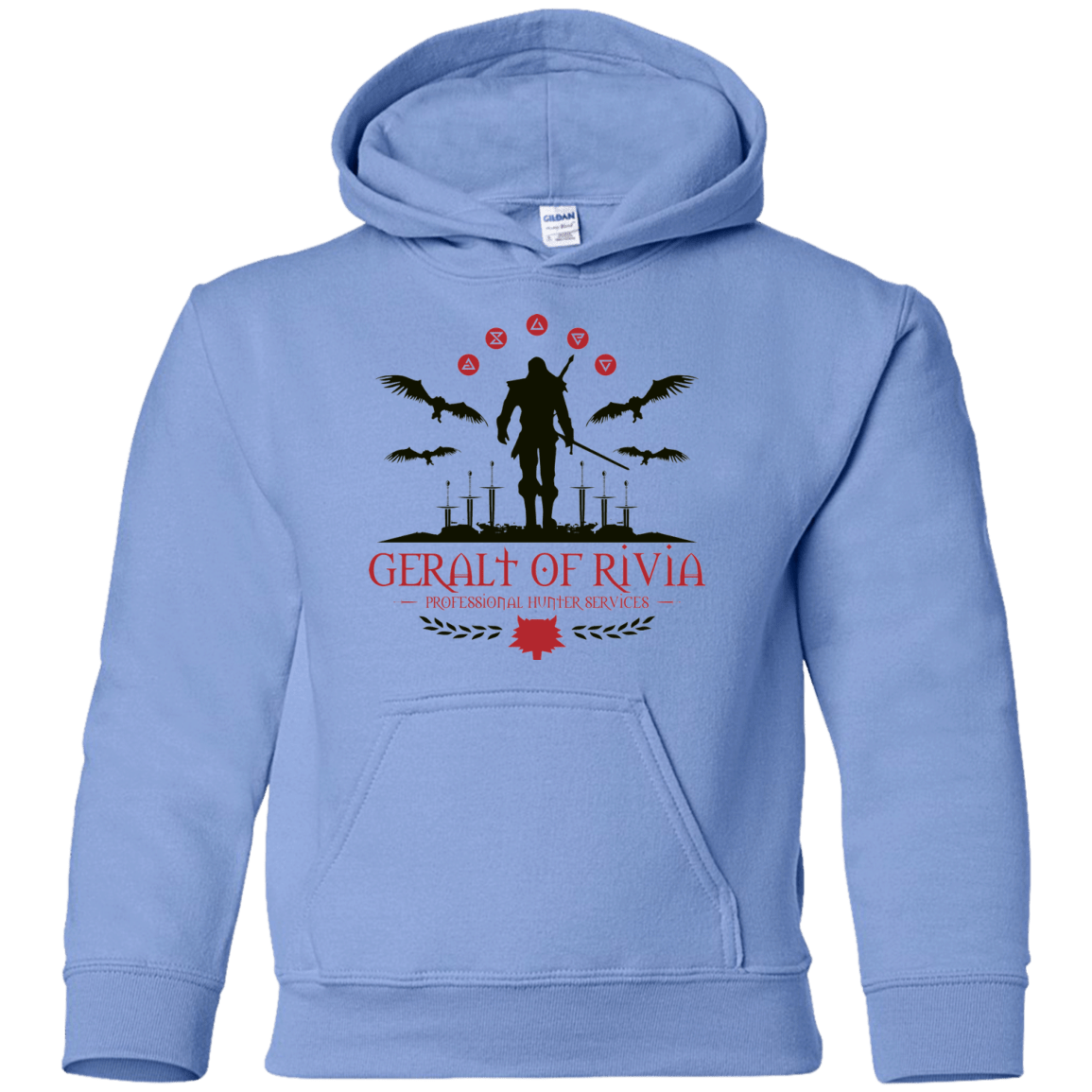 Sweatshirts Carolina Blue / YS The Witcher 3 Wild Hunt Youth Hoodie