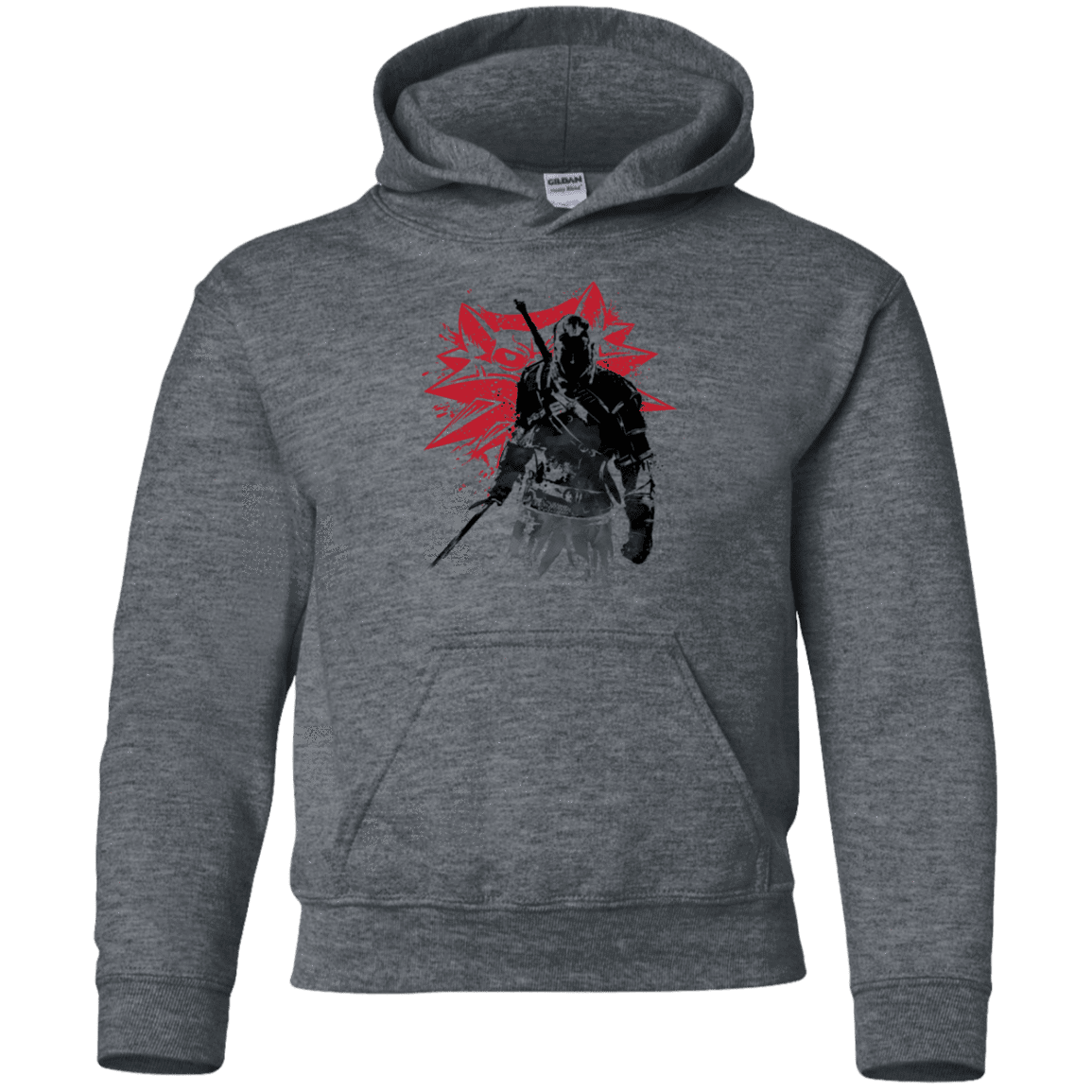 Sweatshirts Dark Heather / YS The witcher sumi-e Youth Hoodie