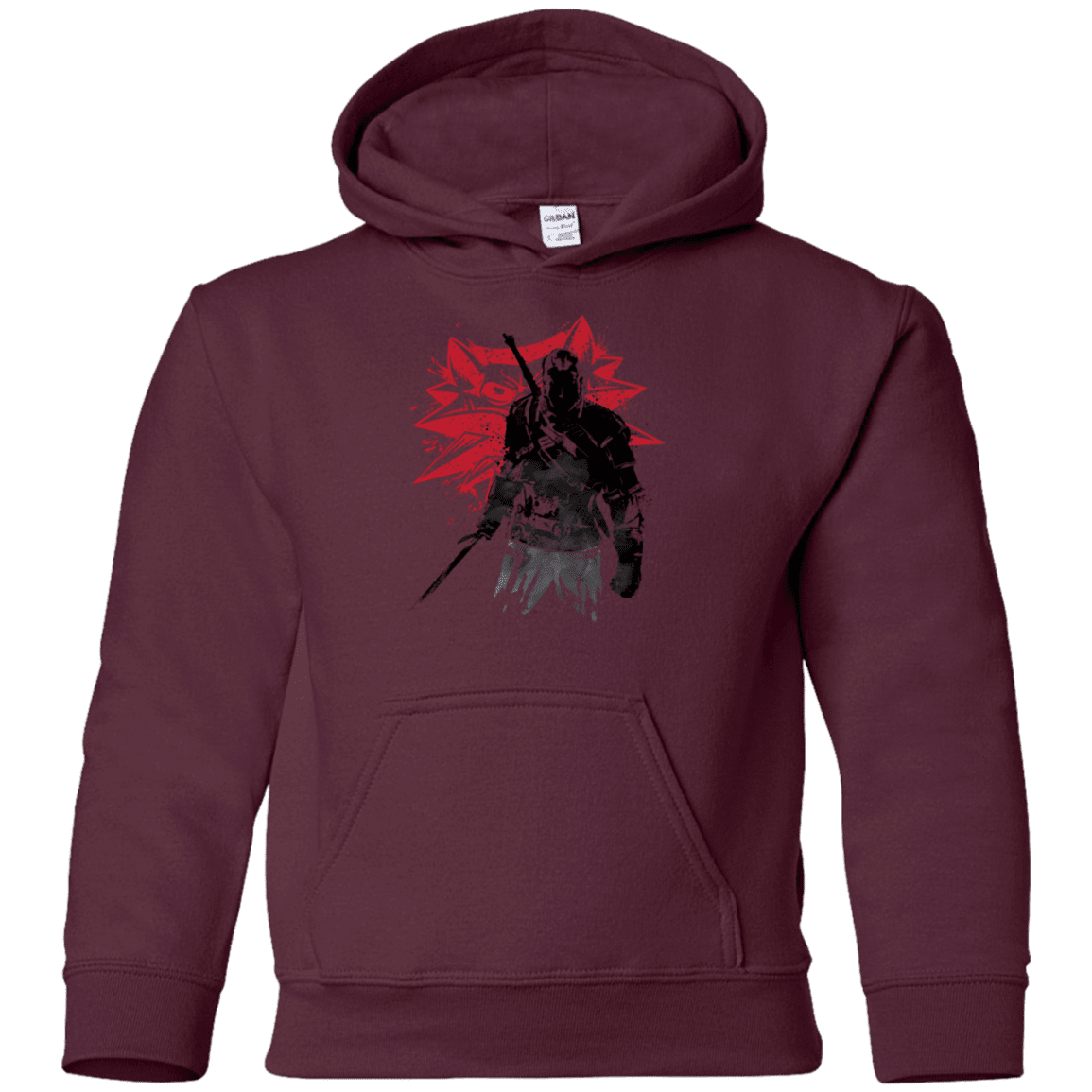 Sweatshirts Maroon / YS The witcher sumi-e Youth Hoodie