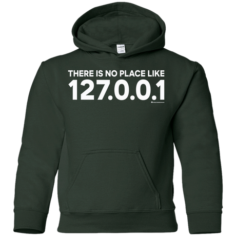 Sweatshirts Forest Green / YS There Is No Place Like 127.0.0.1 Youth Hoodie