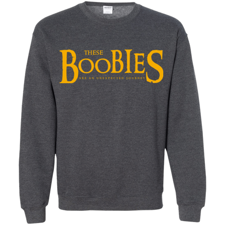 Sweatshirts Dark Heather / Small These boobies Crewneck Sweatshirt