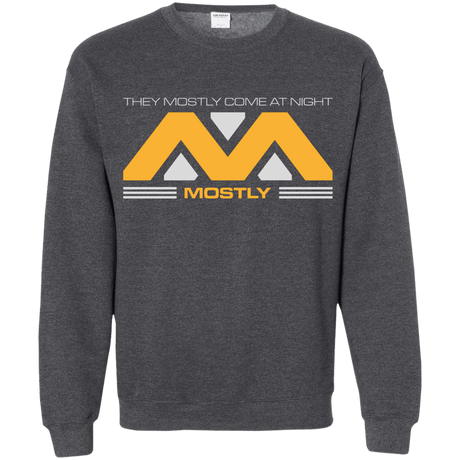 Sweatshirts Dark Heather / Small They Mostly Come At Night Mostly Crewneck Sweatshirt