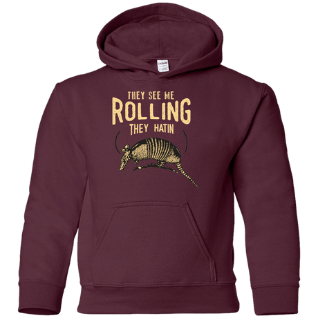 Sweatshirts Maroon / YS They See Me Rollin Youth Hoodie