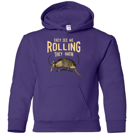 Sweatshirts Purple / YS They See Me Rollin Youth Hoodie