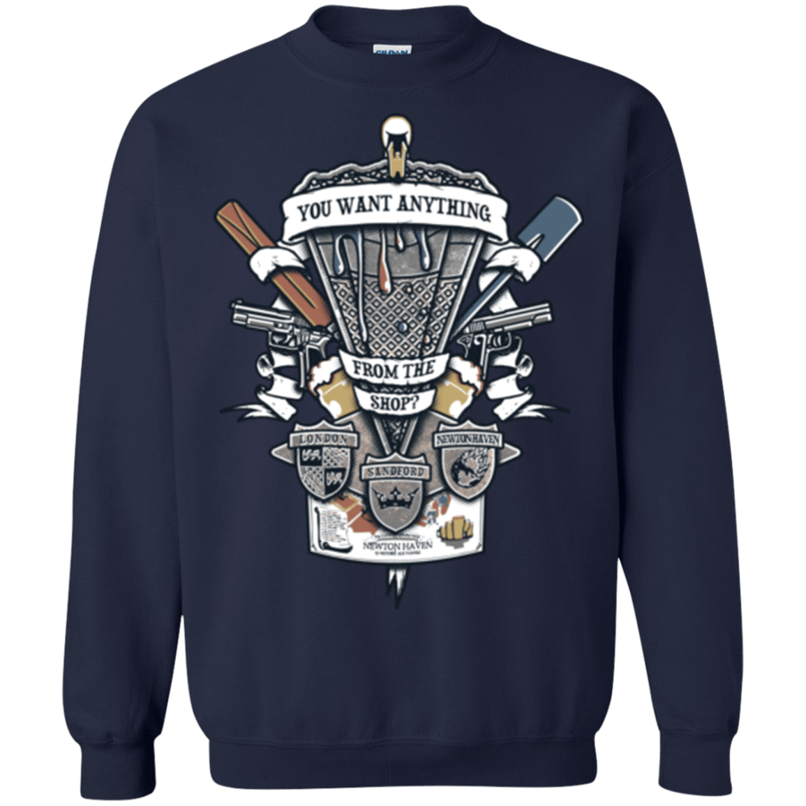 Sweatshirts Navy / Small Three Cornetto's Crest Crewneck Sweatshirt