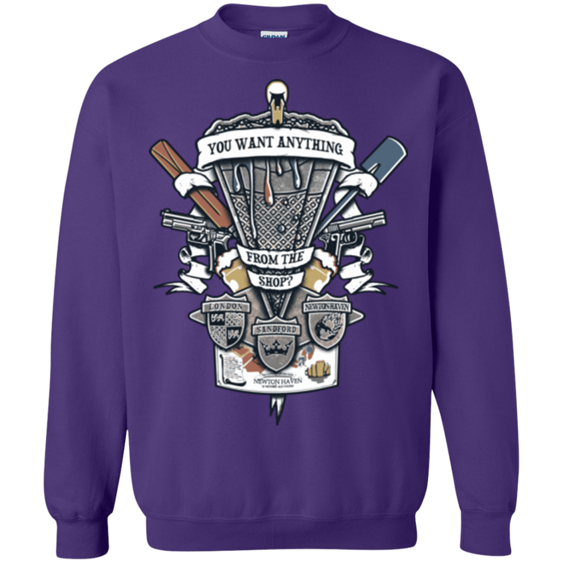 Sweatshirts Purple / Small Three Cornetto's Crest Crewneck Sweatshirt