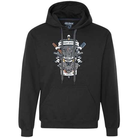 Sweatshirts Black / Small Three Cornetto's Crest Premium Fleece Hoodie