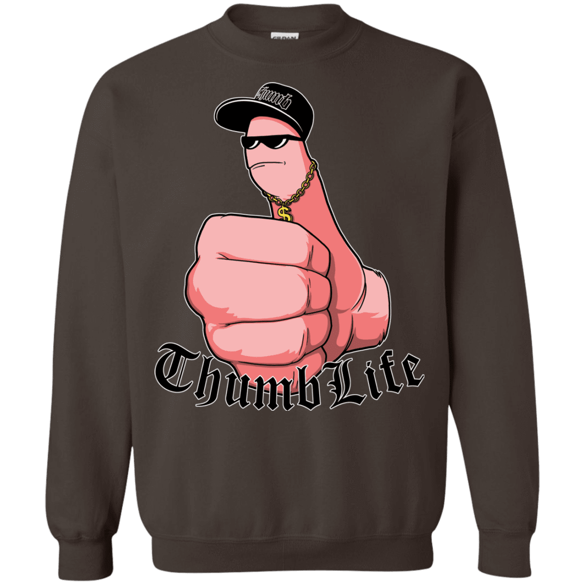 Sweatshirts Dark Chocolate / Small Thumb Life Crewneck Sweatshirt