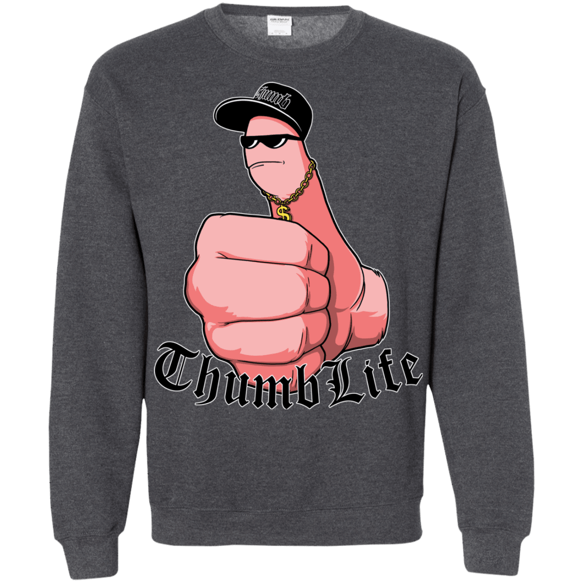Sweatshirts Dark Heather / Small Thumb Life Crewneck Sweatshirt