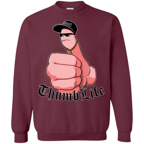Sweatshirts Maroon / Small Thumb Life Crewneck Sweatshirt