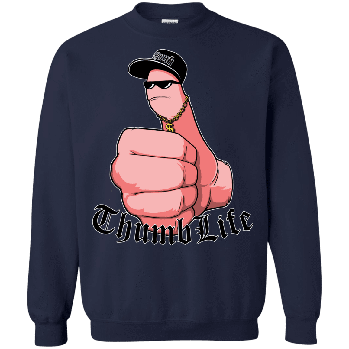 Sweatshirts Navy / Small Thumb Life Crewneck Sweatshirt