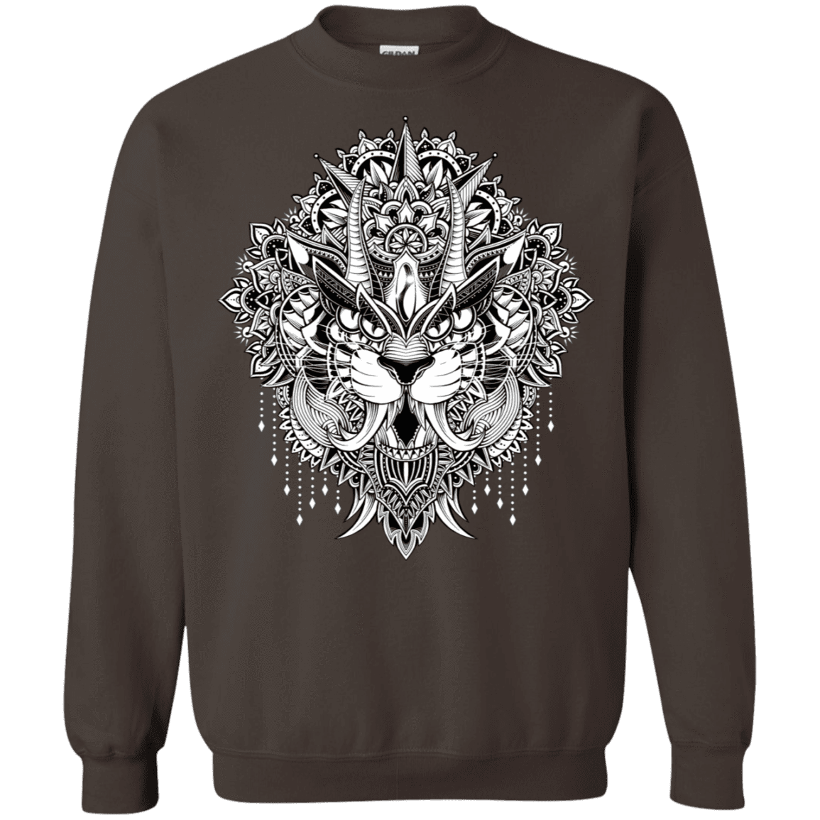 Sweatshirts Dark Chocolate / S Tiger Mandala Crewneck Sweatshirt