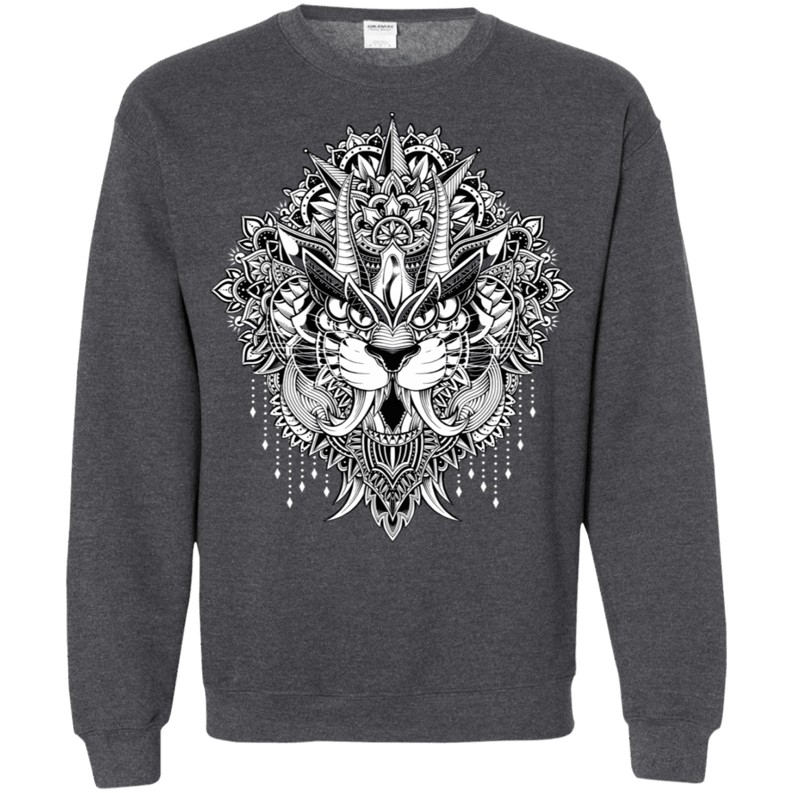 Sweatshirts Dark Heather / S Tiger Mandala Crewneck Sweatshirt