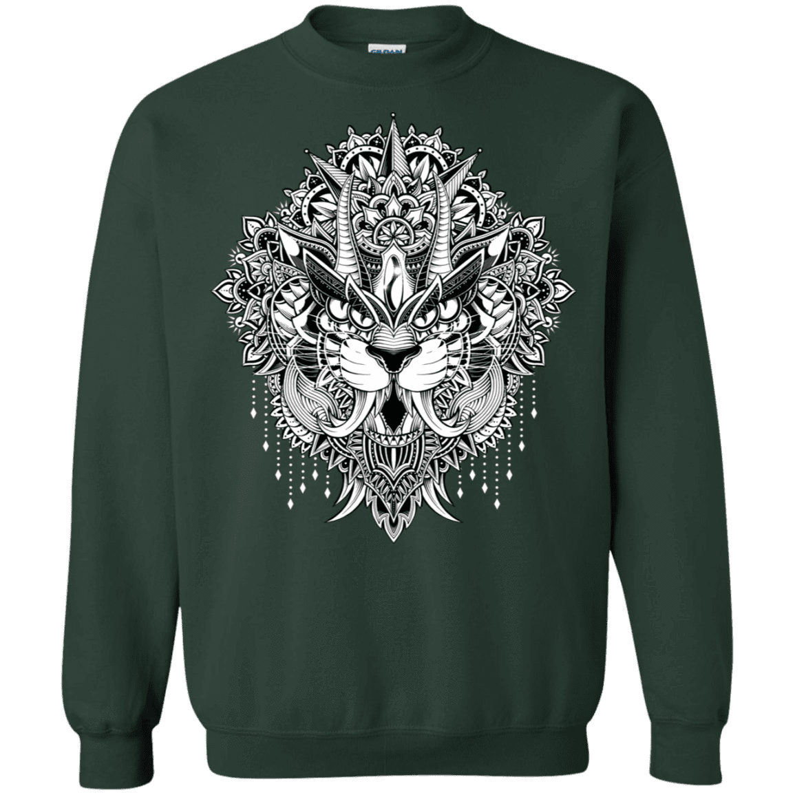 Sweatshirts Forest Green / S Tiger Mandala Crewneck Sweatshirt