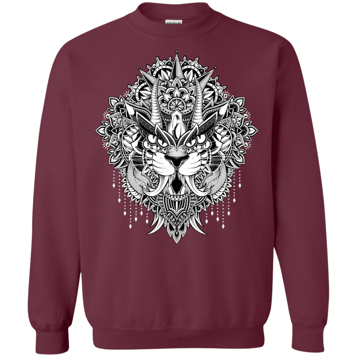 Sweatshirts Maroon / S Tiger Mandala Crewneck Sweatshirt