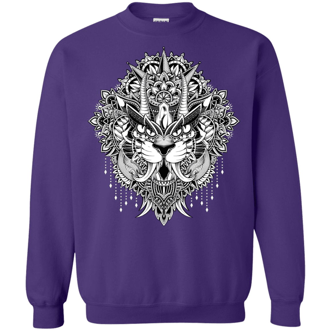 Sweatshirts Purple / S Tiger Mandala Crewneck Sweatshirt