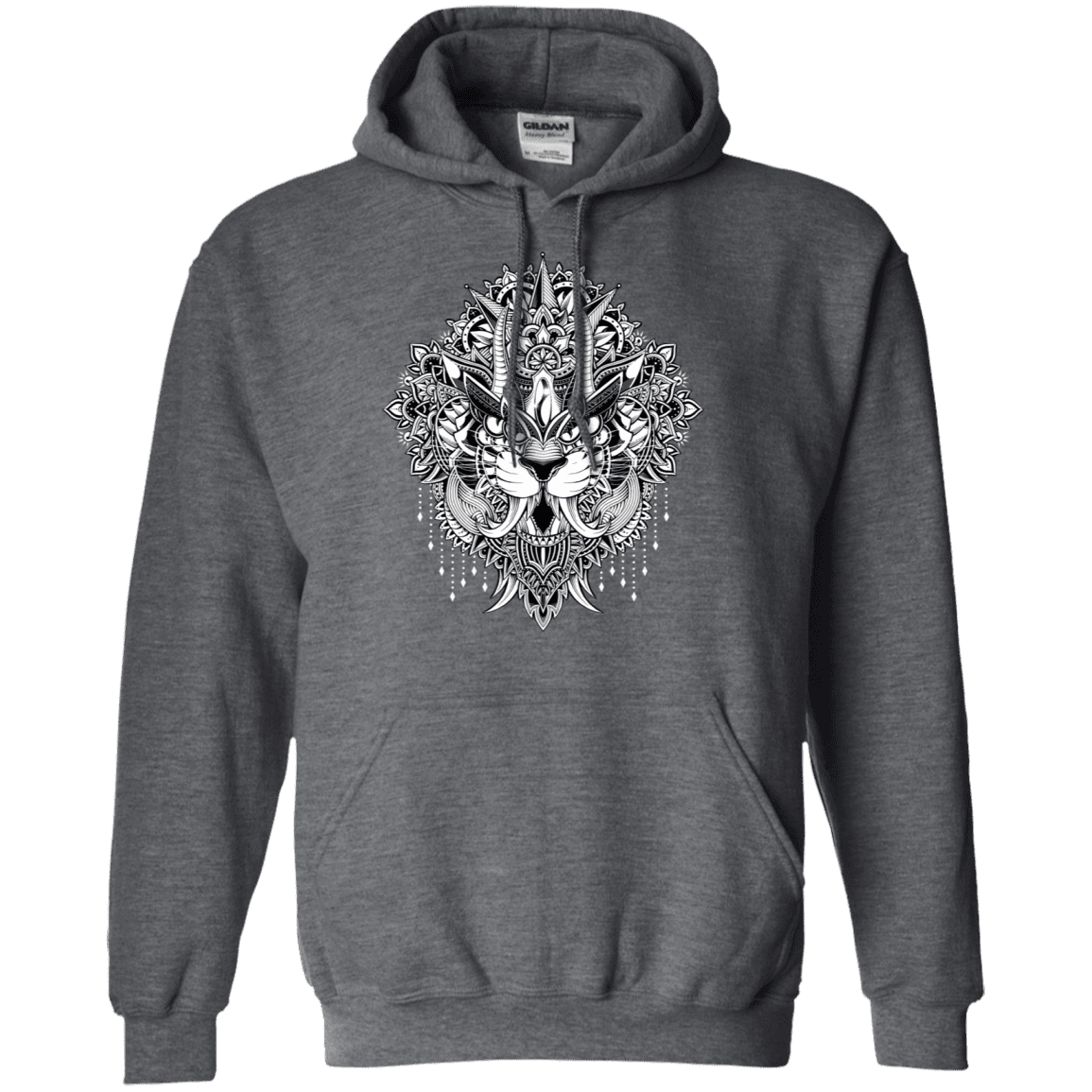 Sweatshirts Dark Heather / S Tiger Mandala Pullover Hoodie