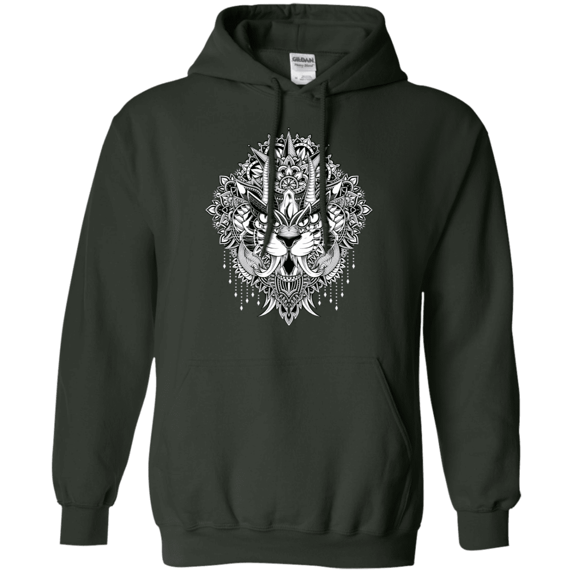 Sweatshirts Forest Green / S Tiger Mandala Pullover Hoodie