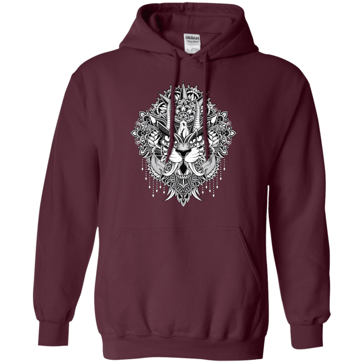 Sweatshirts Maroon / S Tiger Mandala Pullover Hoodie