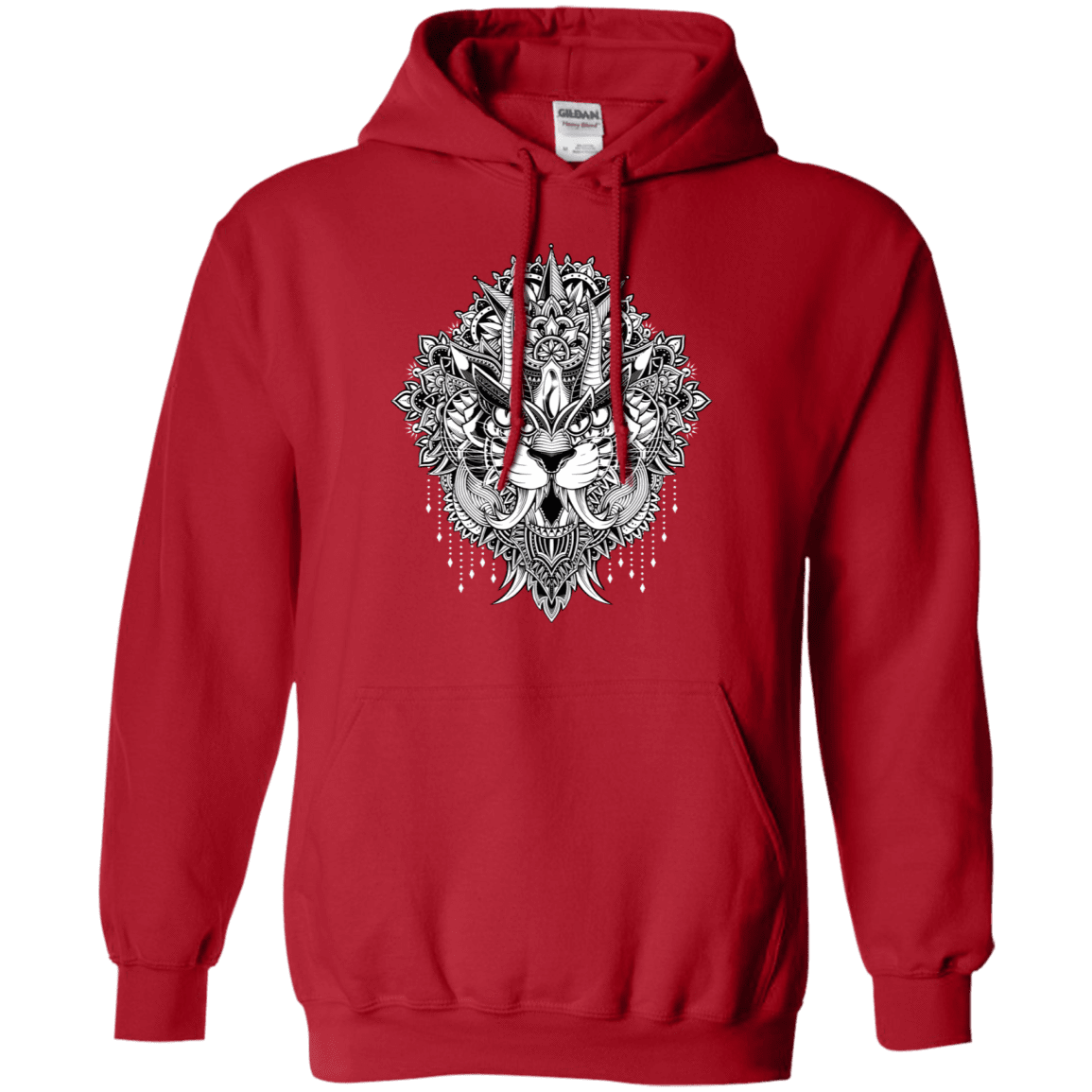 Sweatshirts Red / S Tiger Mandala Pullover Hoodie