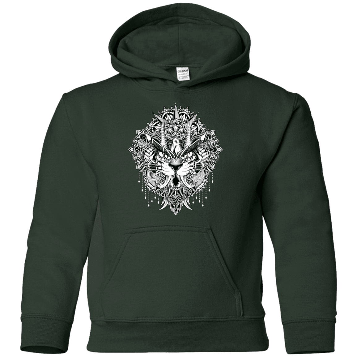 Sweatshirts Forest Green / YS Tiger Mandala Youth Hoodie