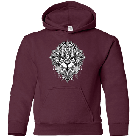 Sweatshirts Maroon / YS Tiger Mandala Youth Hoodie