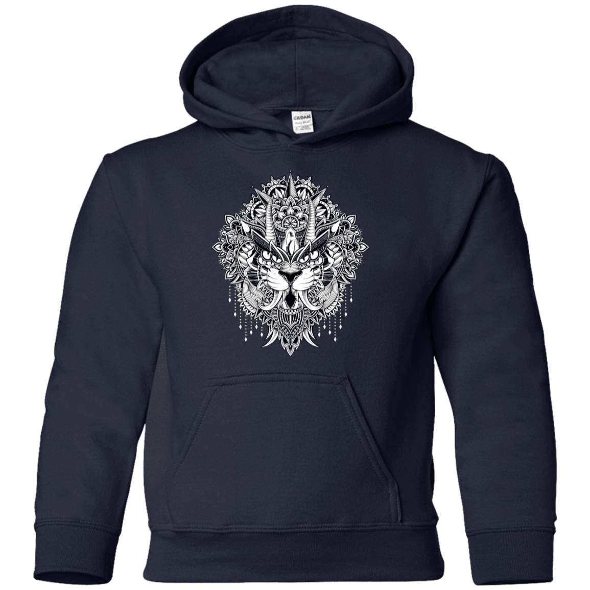 Sweatshirts Navy / YS Tiger Mandala Youth Hoodie