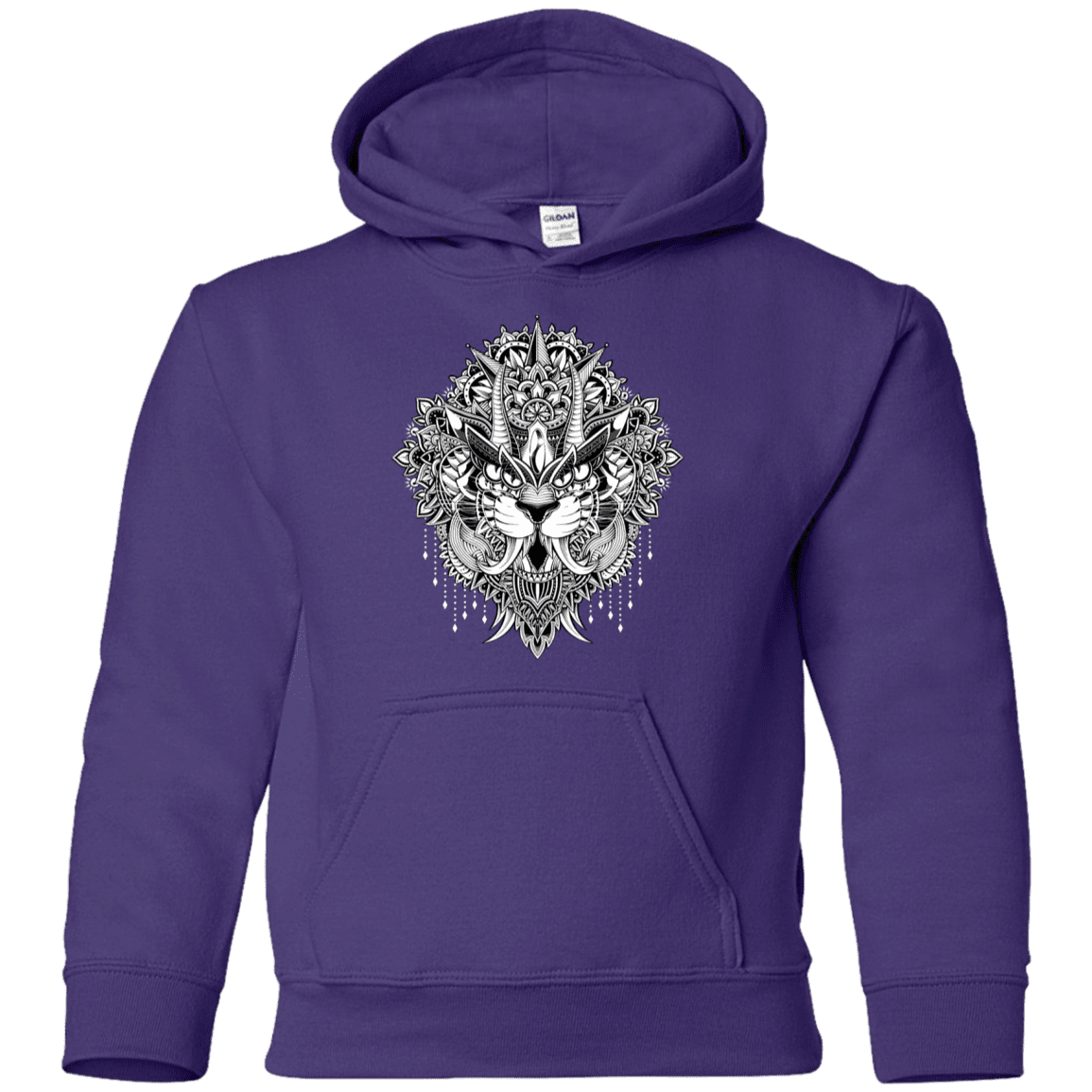 Sweatshirts Purple / YS Tiger Mandala Youth Hoodie