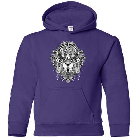 Sweatshirts Purple / YS Tiger Mandala Youth Hoodie