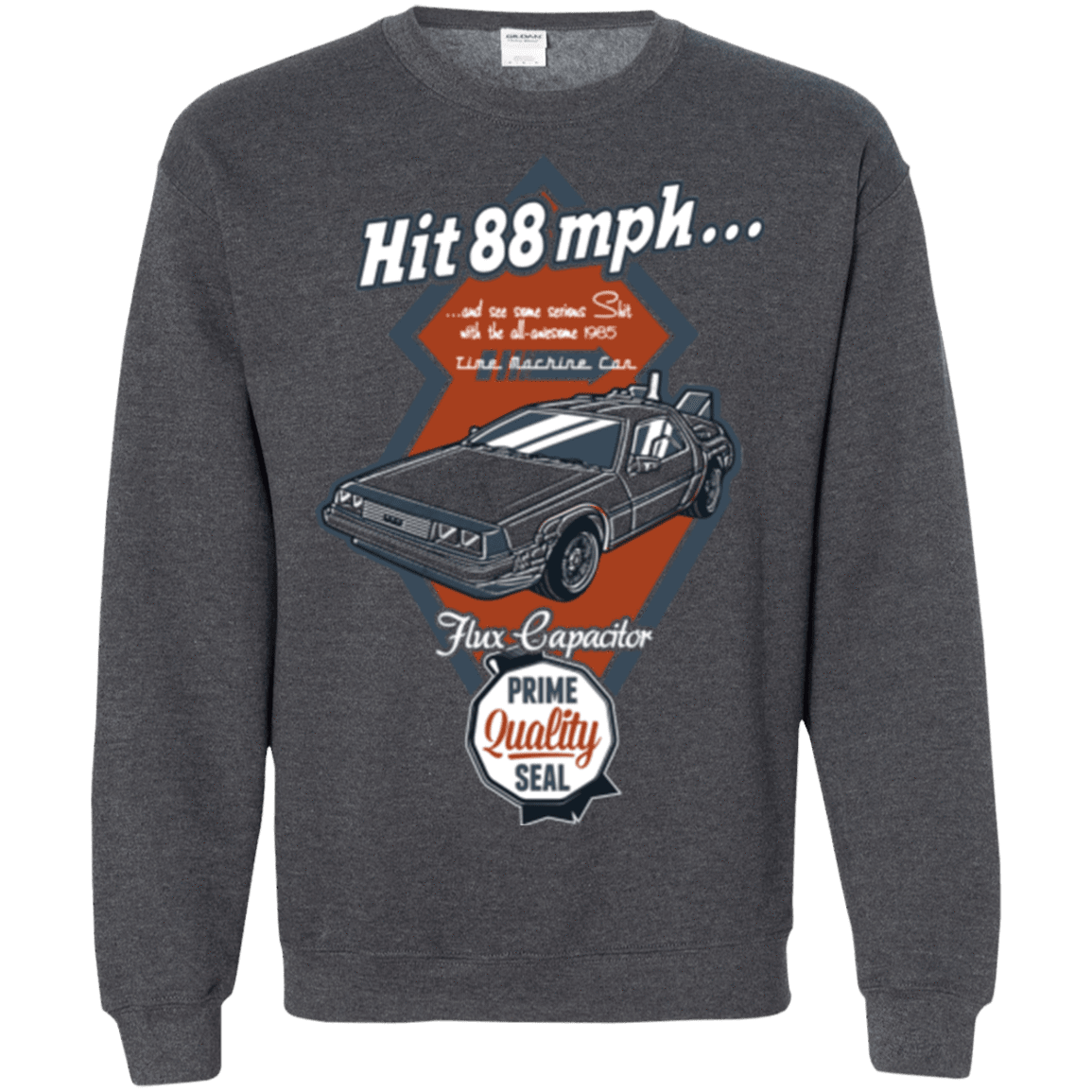 Sweatshirts Dark Heather / Small Time Machine Car Crewneck Sweatshirt