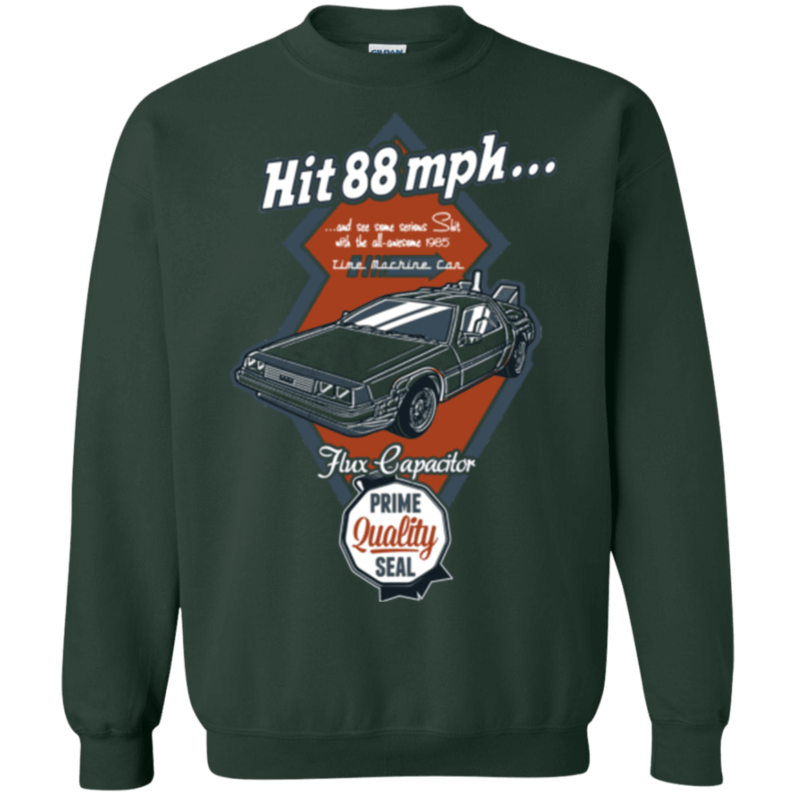 Sweatshirts Forest Green / Small Time Machine Car Crewneck Sweatshirt