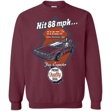 Sweatshirts Maroon / Small Time Machine Car Crewneck Sweatshirt