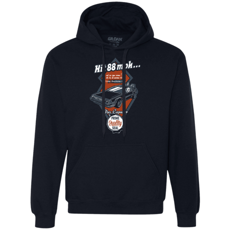 Sweatshirts Navy / Small Time Machine Car Premium Fleece Hoodie