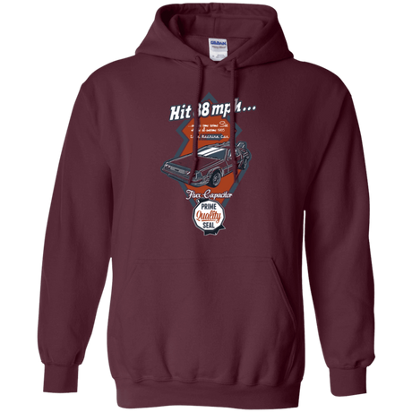 Sweatshirts Maroon / Small Time Machine Car Pullover Hoodie