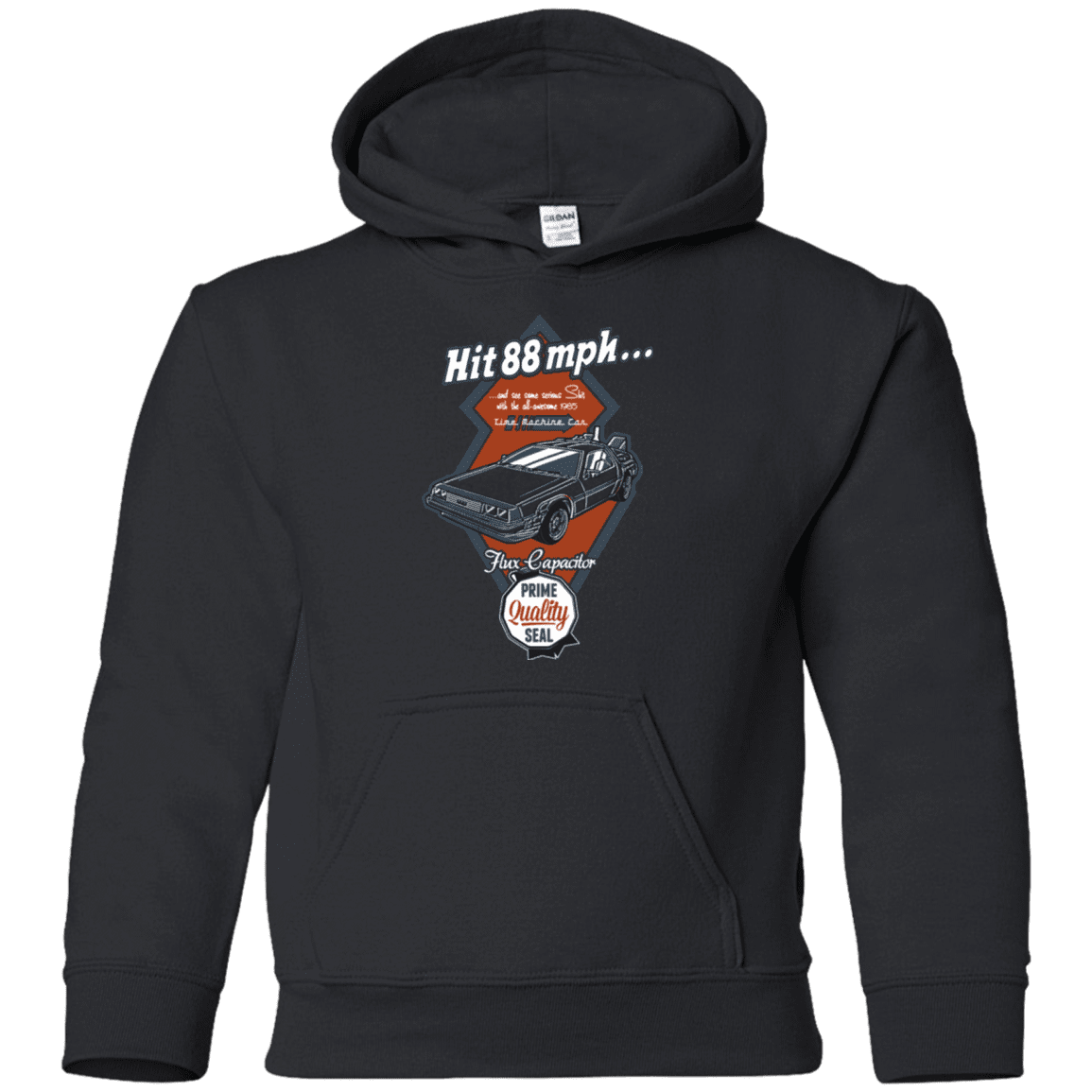 Sweatshirts Black / YS Time Machine Car Youth Hoodie