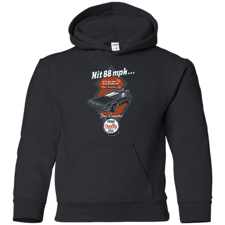 Sweatshirts Black / YS Time Machine Car Youth Hoodie