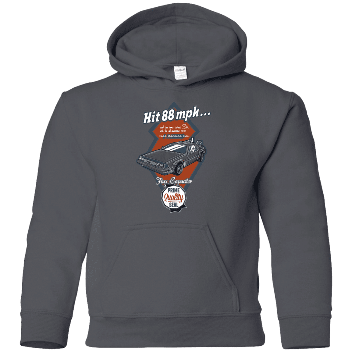 Sweatshirts Charcoal / YS Time Machine Car Youth Hoodie