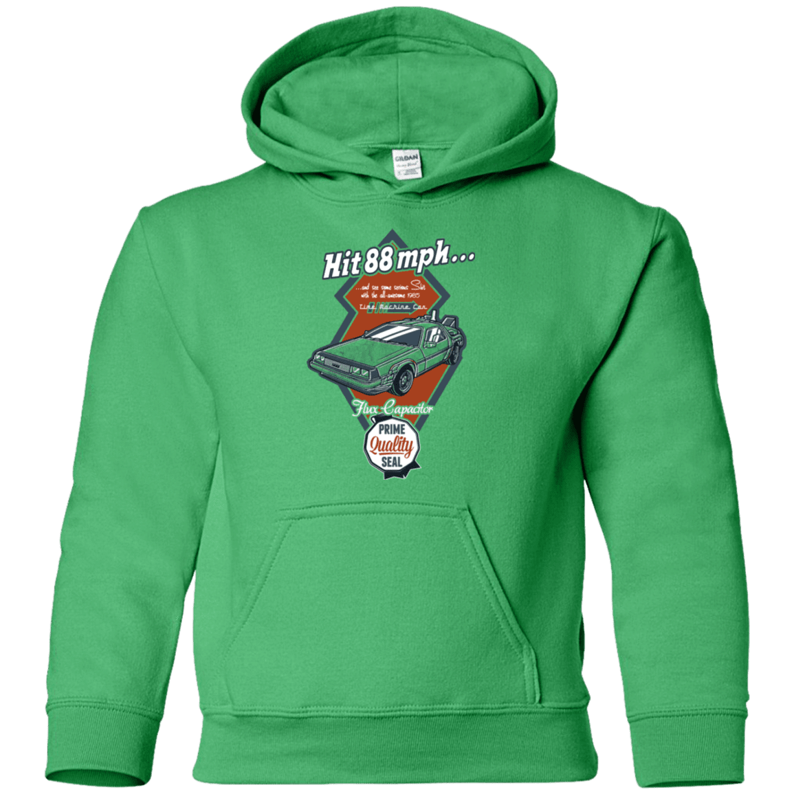 Sweatshirts Irish Green / YS Time Machine Car Youth Hoodie