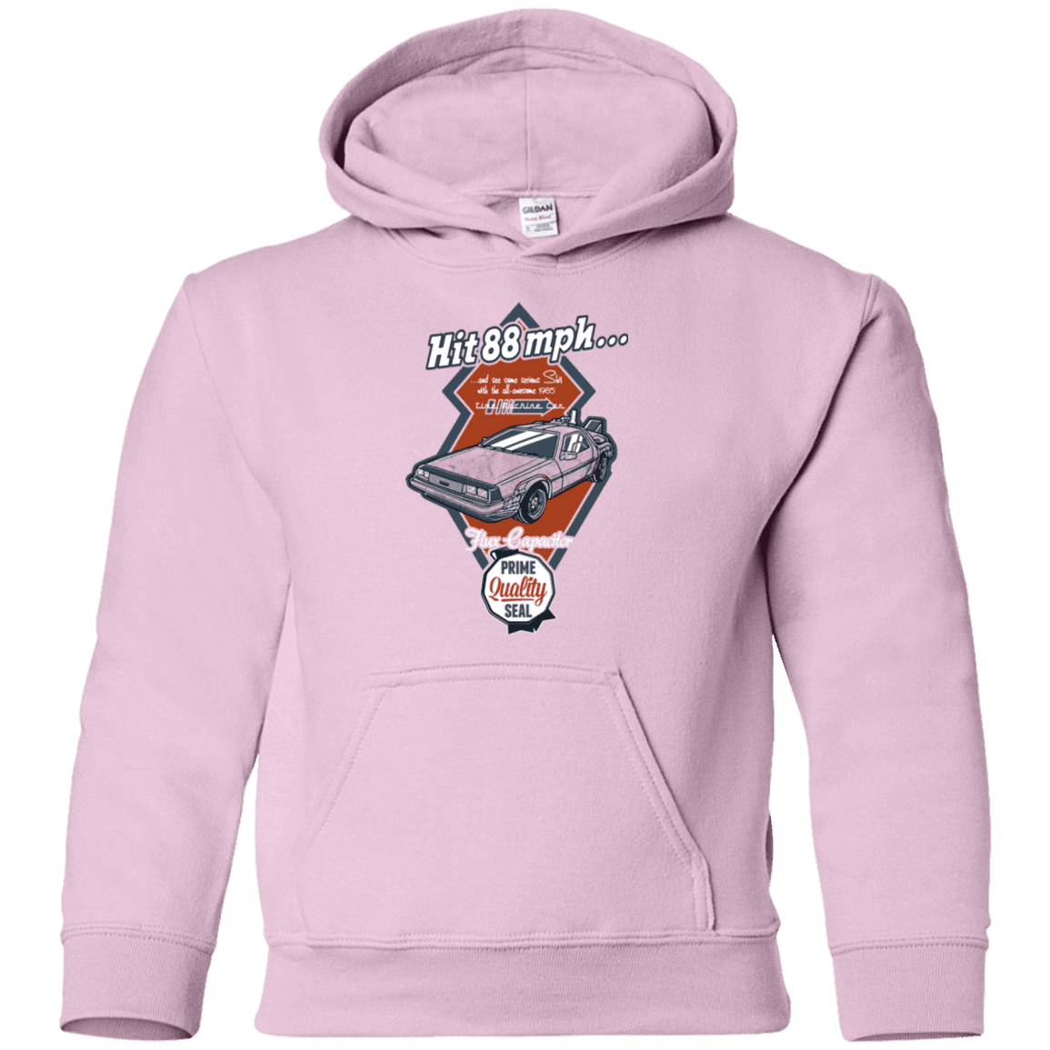 Sweatshirts Light Pink / YS Time Machine Car Youth Hoodie