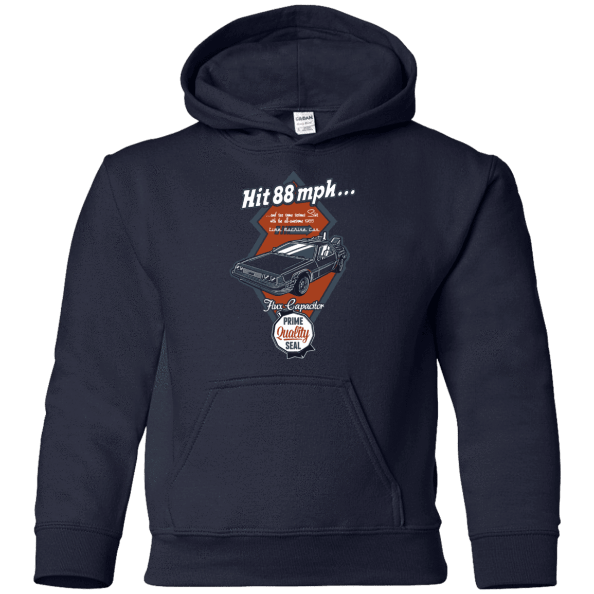 Sweatshirts Navy / YS Time Machine Car Youth Hoodie