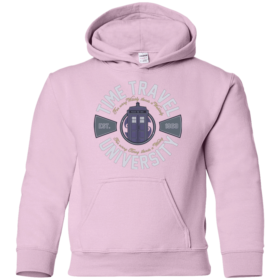Sweatshirts Light Pink / YS Time Travel University Youth Hoodie