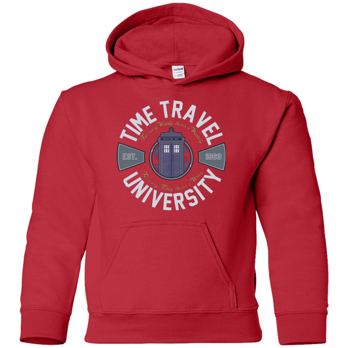 Sweatshirts Red / YS Time Travel University Youth Hoodie