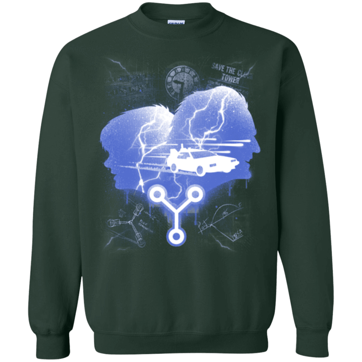 Sweatshirts Forest Green / Small Time Travellers Silhouette Crewneck Sweatshirt
