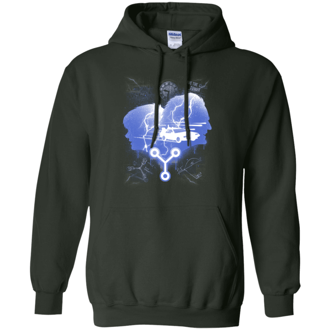 Sweatshirts Forest Green / Small Time Travellers Silhouette Pullover Hoodie