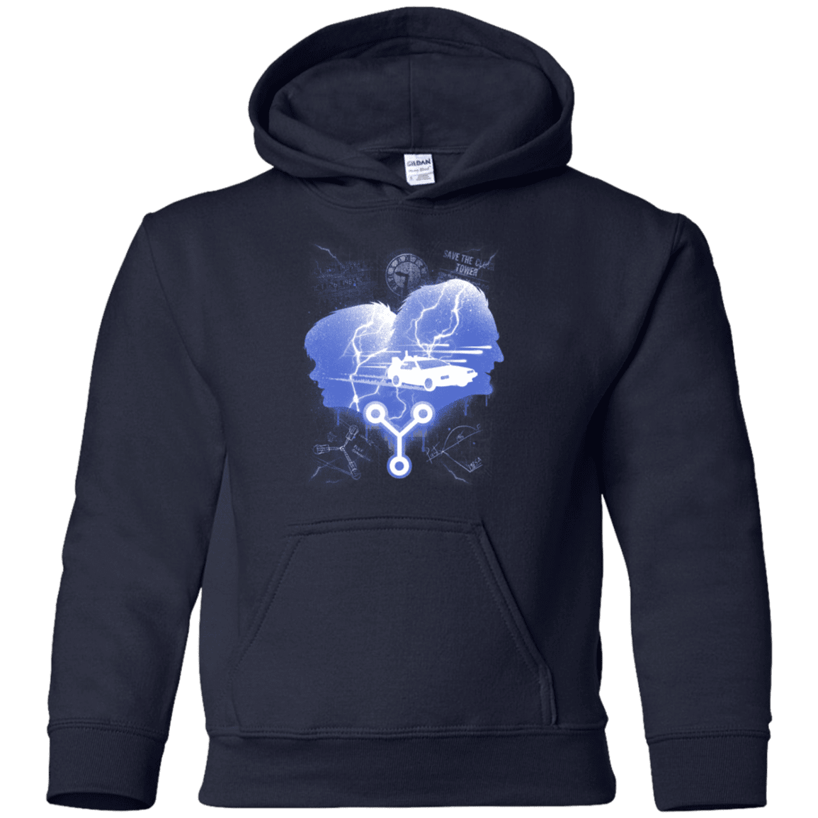Sweatshirts Navy / YS Time Travellers Silhouette Youth Hoodie