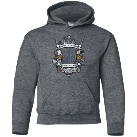 Sweatshirts Dark Heather / YS Timelord Crest Youth Hoodie