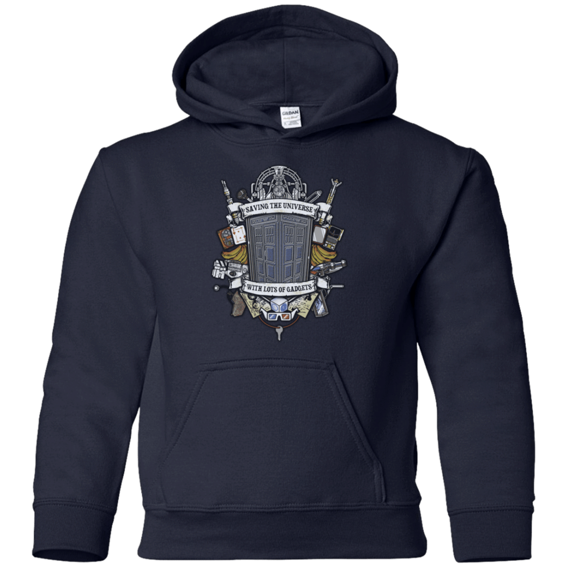 Sweatshirts Navy / YS Timelord Crest Youth Hoodie