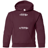 Sweatshirts Maroon / YS Tits Youth Hoodie